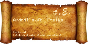 Andráskó Etelka névjegykártya