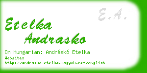 etelka andrasko business card
